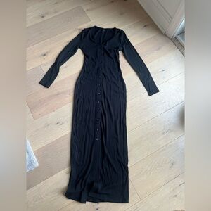 SHEIN Elegant Black Long Sleeve Maxi Dress
